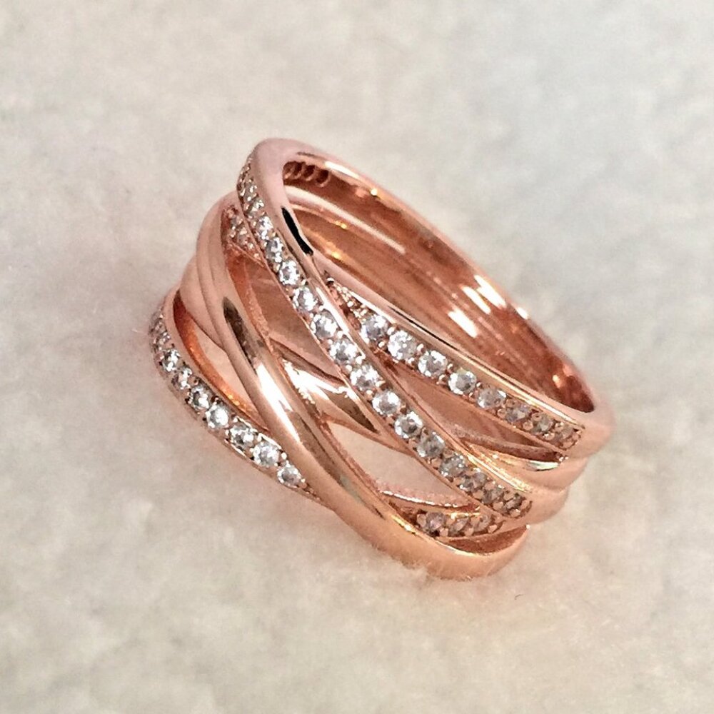 CLEARANCE.... NWOT Pandora Rose Gold Entwined Ring Size 7.5 ONLY 1 in STOCK